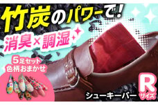 色柄おまかせシューキーパーR（レギュラー）5足セット 間伐 贈答 ギフト 産地直送 取り寄せ 送料無料 大阪 大阪府高槻市/チャコールファーム [AOBM004] 消臭 調湿 長持ち おすすめ 人気