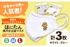 高槻市マスコットキャラクター「はにたん」爽やか立体マスク３枚セット【Ｌ】 高槻市 贈答 ギフト 産地直送 取り寄せ 送料無料 大阪 大阪府高槻市/公益社団法人 高槻市観光協会 [AODC005] 高槻市 かわいい おしゃれ 限定 グッズ