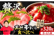 極上！たね熟天然本まぐろ赤身＆中トロセット(320g 各160g) まぐろ マグロ 鮪 赤身 中トロ 中とろ 刺身 まぐろ マグロ 鮪 赤身 トロ とろ 刺身 小分け 柵 冷凍 海鮮 新鮮 大阪府高槻市/本まぐろ直売所 [AOCE002]