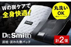 ドクター・スミス 炭枕・炭わた敷パッドセット 寝具 睡眠 熟睡 快眠 枕 まくら 安眠 横向き 冬 夏 汗 シングル 仰向け ドクタースミス  Dr.Smith 寝具 まくら 枕 マクラ クッション 大阪府高槻市/株式会社高嶌[AOCG008]