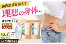 【定期便6ヶ月連続】Vitafast 乳酸菌プロテイン きなこ&ココア味 各1袋×6ヶ月 計12袋 シェイカー1個付き 筋トレ プロテイン トレーニング シェイカー プロテイン 美容 ダイエット 腸活 シェイカー 飲みやすい きなこ味 ココア味 大阪府高槻市/合同会社会社VITASTRATE[AOCH001]