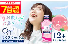 【最短7日以内発送】オーラツーミー マウスウォッシュ (ピーチリーフミント) 460ml×12本 歯磨き はみがき 歯ブラシ 歯磨き粉 マウスウォッシュ うがい ノンアルコール 低刺激 歯周病 虫歯 口臭 大容量 ボトル 大阪府高槻市/サンスター[AOAD023]
