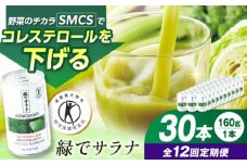 【定期便12回】 サンスター 緑でサラナ 30本セット 160g 野菜ジュース 青汁 サラナ 缶 ケース まとめ買い 健康 特定保健用食品 トクホ コレステロール 保存料不使用 無添加 国産 長期保存 常温 防災 ギフト 定期便 大阪府高槻市/サンスター[AOAD003]