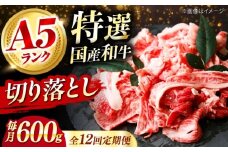 【全12回定期便】国産和牛切落し 600ｇ 肉 お肉 国産 和牛 切り落とし 冷凍 ギフト ストック A5ランク 12ヶ月 肉 お肉 国産 和牛 牛肉 切り落とし 冷凍 ギフト ストック 大阪府高槻市/株式会社ミートモリタ屋 [AOAI025]