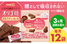【全3回定期便/毎月お届け】明治オリゴ糖ミルクチョコ50 大袋（計2.4kg）お菓子 おやつ 駄菓子 チョコレート チョコ ミルクチョコレート ミルクチョコ オリゴ糖 大容量 小分け 個包装 人気 定番 おすすめ 明治 大阪府高槻市/株式会社 丸正高木商店[AOAA054]