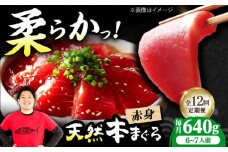 【全12回定期便】極上！たね熟天然本まぐろ赤身(640g) 天然 マグロ 鮪 赤身 刺身 魚 魚介 魚介類 海鮮丼 本マグロ 本まぐろ 本鮪 赤身 大トロ 冷凍 お刺身 お寿司 大阪府高槻市/本まぐろ直売所 [AOCE018]