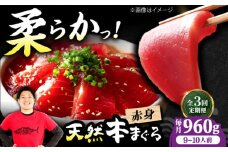 【全3回定期便】極上！たね熟天然本まぐろ赤身(960g) 天然 マグロ 鮪 赤身 刺身 魚 魚介 魚介類 海鮮丼 本マグロ 本まぐろ 本鮪 赤身 大トロ 冷凍 お刺身 お寿司 大阪府高槻市/本まぐろ直売所 [AOCE019]