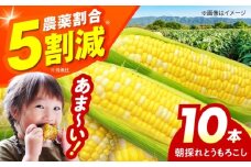 朝のTV番組で紹介された！朝採れとうもろこし 10本セット トウモロコシ コーン 野菜 やさい 新鮮 極甘 大阪府高槻市/ベジ彩ファーム [AOEJ008]