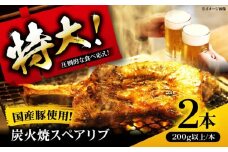 特大！炭火焼きスペアリブ2本 冷凍 お取り寄せ グルメ キャンプ飯 BBQ パーティー 骨付き肉 温めるだけ 人気 ギフト 贈答 簡単調理 大阪府高槻市/SCYグループ株式会社 [AOEG002]
