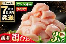 【スピード発送】【選べる発送月】  国産若鳥　鶏むね肉3kg(300g×10パック) 冷凍 小分け むね肉 鶏むね肉 鶏ムネ肉 ムネ肉 鶏胸肉 胸肉 鶏肉 大容量 大阪府高槻市/株式会社西日本児湯フーズ [AOCA006]