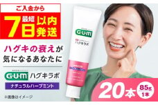 【最短7日以内発送】 GUMハグキラボ デンタルペースト 85g（ナチュラルハーブミント）20本 歯磨き粉 ハミガキ はみがき GUM ストック 消耗品 日用品 大容量 大阪府高槻市/サンスター [AOAD049]