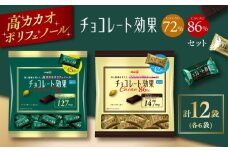 食べ比べ★明治 チョコレート効果 大袋 カカオ72％＋86％ 各6袋（計12袋）チョコレート ビターチョコ 高カカオ チョコ お菓子 おやつ 間食 ダイエット 個包装 小分け セット 高カカオチョコレート ビターチョコレート 大容量 大阪府高槻市/株式会社 丸正高木商店 [AOAA063]