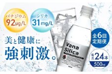 【全6回定期便】VanaSilica（バナシリカ） 富士山のバナジウム＆シリカ 強炭酸水 500ml 24本 炭酸 強炭酸 炭酸水 大容量 ハイボール 割り材 割材 ペットボトル お水 飲料 飲料水 ドリンク 飲み物 備蓄 災害 大阪府高槻市/クリックル株式会社 [AOEH028]