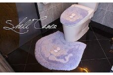 シェルカメオ 【ラベンダーブルー】 トイレマット・フタカバーセット