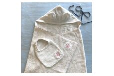 ベビーポンチョ&スタイのセット(麻の葉刺繍入り)【1326861】