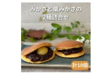 みかさと栗みかさ(バター入りの皮)の2種詰合せセット　10ヶ入り　別名『どらやき』もちもちが自慢!【1435843】