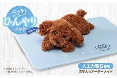 ＜犬猫用＞ペットひんやりマット　文字入れオーダーメイド　ブルー【1506666】
