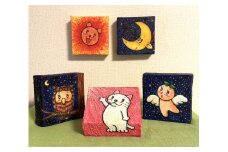 D170　ミニ3Dキャンバス作品【ふくろう】