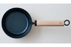 C202 5/31 今日を元気にする お味噌汁パン(ビーチ)【鉄 フライパン 藤田金属 FUJITA みそ汁 16cm 深型 鉄鍋 片手鍋 IH ガス 日本製 町工場 おしゃれ 大阪府 八尾】