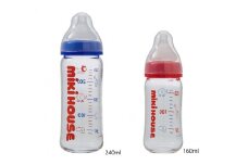 M101 ミキハウス ガラスミルクボトルセット【mikihouse 哺乳瓶 ほ乳瓶 ２本 セット 240ml 160ml 赤ちゃん ミルク 出産 正規品 大阪府 八尾】