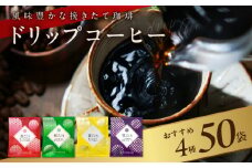 本格ドリップコーヒー 4種 50袋 工場直送 詰合せ セット 【珈琲 こーひー コーヒー 自家焙煎 オリジナル ギフト キャンプ アウトドア 家計応援】
