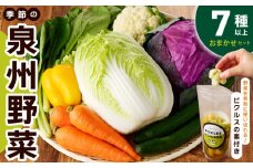 【スピード発送】季節の泉州野菜 7種 おまかせセット ピクルスの素 1袋付き いずみピクルス NSW