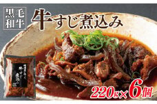 【スピード発送】焼肉屋が作る 国産 牛肉 甘辛 牛すじ煮込み（220g×6個）