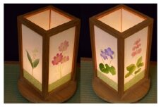 正絹着物生地で作ったおしゃれな行灯（あんどん） 四季の花