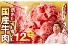 【TVで紹介！】国産牛 切り落とし 1.2kg 小分け 300g×4P【国産 牛肉 氷温熟成×極味付け 訳あり サイズ不揃い カレー 牛丼 野菜炒め 肉じゃが 家計応援】