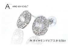ARC-EN-CIEL プラチナ ダイヤピアス（計 0.5ct）【鑑別書付き ジュエリー プレゼント ギフト ファッション アクセサリー 贈り物 贈答 お祝い 記念日】
