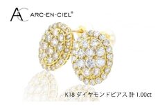 アルカンシェル K18YGダイヤピアス（計 1.0ct）【鑑別書付き ジュエリー プレゼント ギフト ファッション アクセサリー 贈り物 贈答 お祝い 記念日】