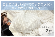 お肌にやさしいタオルケット（cotton meシリーズ）2枚セット（グレー・ブラウン）【泉州タオル 国産 吸水 普段使い シンプル 日用品】