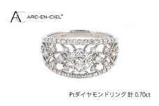 ARC-EN-CIEL プラチナ ダイヤリング(計 0.70ct)【鑑別書付き ジュエリー プレゼント ギフト ファッション アクセサリー 贈り物 贈答 お祝い 記念日】