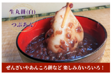 老舗和菓子屋さんの杵つき生丸餅（白）12個＆つぶあん 200g×3セット