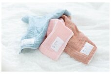 抗菌・防臭のナチュラルな特殊織ガーゼのハンドタオル 3枚 ブルー ピンク ブラウン【泉州タオル 国産 吸水 普段使い シンプル 日用品】