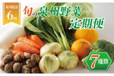 泉州野菜 定期便 7種類×全6回【毎月配送 国産 野菜 やさい 詰め合わせ セット 新鮮 旬 冷蔵発送 ええもん ていきびん】