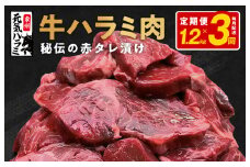 牛ハラミ 定期便 1.2kg 全3回 タレ漬け 牛肉 小分け 300g×4回【毎月配送コース 小分け 300g×4 味付き 牛肉 焼くだけ 小分け BBQ やきにく 数量限定】