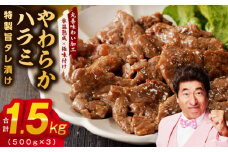やわらかハラミ 1.5kg【氷温熟成×特製旨ダレ 味付き 牛肉 訳あり 不揃い 焼肉 BBQ 野菜炒め】