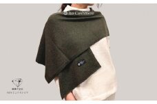 【100％ピュアカシミヤ】マフラー フリンジ無し カーキ【高級 カシミア おしゃれ ファッション 防寒 かしみあ】