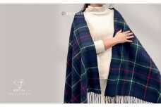 【100％ピュアカシミヤ】大判ストール フリンジ付き チェック柄 Tartan【高級 カシミア おしゃれ ファッション 防寒 かしみあ】
