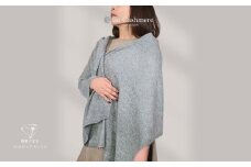 【100％ピュアカシミヤ】大判ストール フリンジ無し ミッドグレー【高級 カシミア おしゃれ ファッション 防寒 かしみあ】