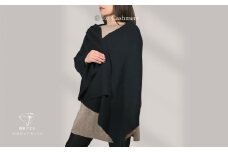 【100％ピュアカシミヤ】大判ストール フリンジ無し ブラック【高級 カシミア おしゃれ ファッション 防寒 かしみあ】