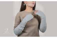 【100％ピュアカシミヤ】ハンドウオーマー ライトグレー【高級 カシミア おしゃれ ファッション 防寒 かしみあ】