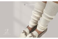 【100％ピュアカシミヤ】レッグウオーマー オーガニックホワイト【高級 カシミア おしゃれ ファッション 防寒 かしみあ】