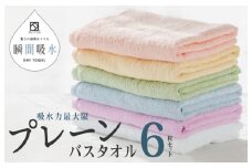 驚きの高吸水タオル『プレーン』バスタオル 6枚セット【泉州タオル 国産 吸水 普段使い シンプル 日用品】
