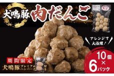 【期間限定】犬鳴豚の手作り肉団子（60個入り）＋手作りプレミアムハンバーグ（2個入り）【国産 豚肉 泉佐野ブランド豚 犬鳴ポーク】
