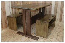 手作り木製ダイニングテーブルセットVer.１
