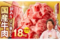 【TVで紹介！】国産牛 切り落とし 1.8kg 小分け 300g×6P【国産 牛肉 氷温熟成×極味付け 訳あり サイズ不揃い カレー 牛丼 野菜炒め 肉じゃが 家計応援】
