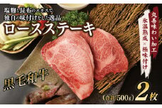 黒毛和牛 ロースステーキ 2枚 総量 500g【氷温熟成×極味付け 国産 牛肉 経産牛 すてーき 訳あり サイズ不揃い】 