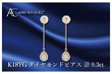 ARC-EN-CIEL K18ダイヤピアス ダイヤ計0.3ct【鑑別書付き ジュエリー プレゼント ギフト ファッション アクセサリー 贈り物 贈答 お祝い 記念日】